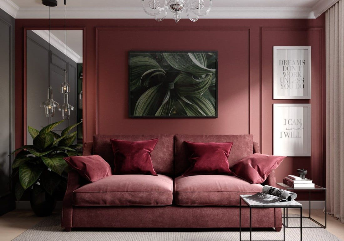 Бордовий колір у інтер'єрі квартири