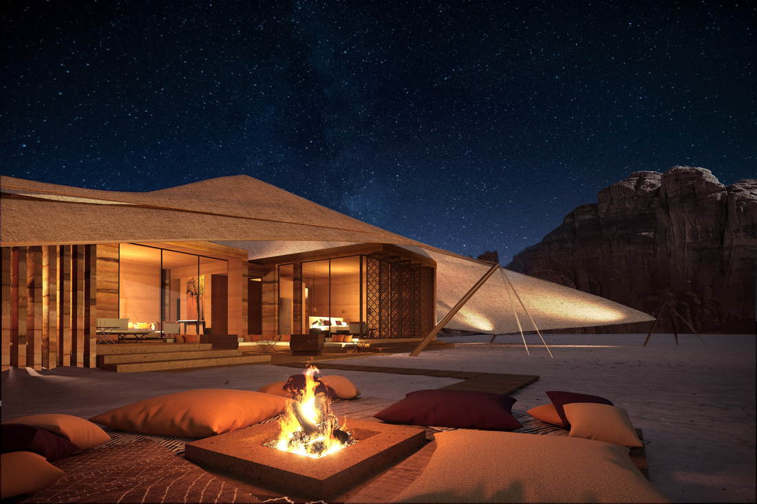 Палаточный курорт в пустыне Ал-Ула в Саудовской Аравии от AW2