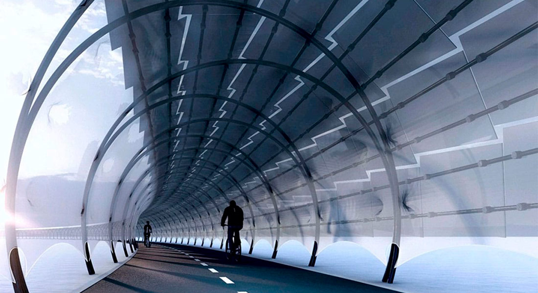 Solar Veloroute: велосипедная дорожка-туннель, генерирующая энергию