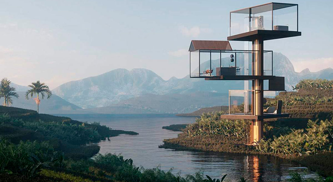 В Китае построили стеклянный дом-обсерваторию