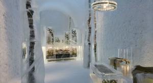 Необычный интерьер: в ледяном отеле Швеции появился «цветочный» номер