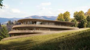 Foster + Partners облаштовує альпійську галерею навколо триповерхового автомобільного пандусу